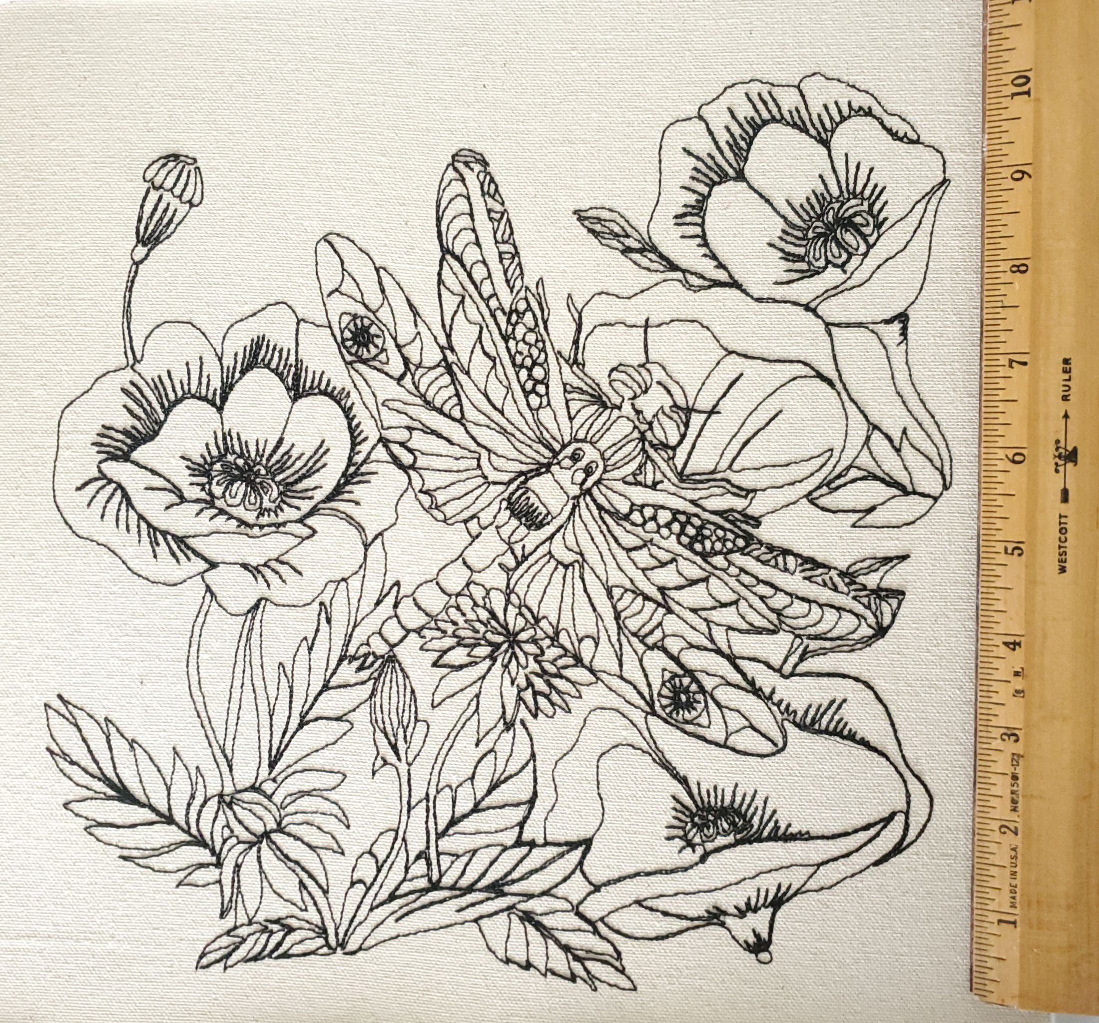 Poppy-dragonfly-AcuSketch-oversized-embroidery-Jennifer-Wheatley-Wolf